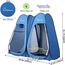 6.6FT Portable Pop Up Shower Privacy Tent Spacious Dressing Changing Room Blue