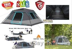 6 Man Camping Tent Person Family Hiking Shelter Dark Rest Instant 3 Window Cabin