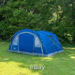 6 Man Tent 2 Bedrooms Living Room Sewn In Groundsheet Family Camping 4000mm HH