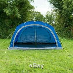 6 Man Tent 2 Bedrooms Living Room Sewn In Groundsheet Family Camping 4000mm HH