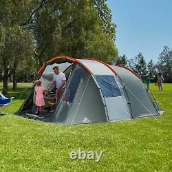 6 Man Tunnel Tent Men Person Ozark Orange and Grey Camping Staycation Family