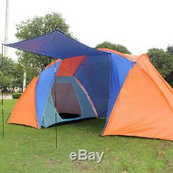 6 Person Men Camping Dome Tent Canvas Family Hiking 2 Rooms 1 Living Waterproof