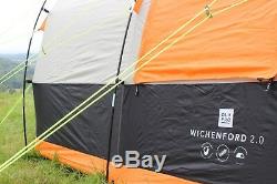 8 Berth Tent Family Camping Eight Man tent OLPRO Wichenford 2.0 Grey & Orange