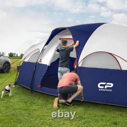 8-Person Waterproof Windproof Camping Tent, Separated Rooms includes Carry Bag
