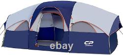 8-Person Waterproof Windproof Camping Tent, Separated Rooms includes Carry Bag