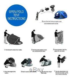 Ayamaya Pop-Up Camping Tents 3-4 Person Man Quick Easy Setup Dome Beach Shelter
