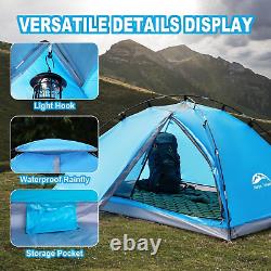 Backpacking Tent 1/2 Person Tents for Camping, Waterproof Easy Clip Setup Cam