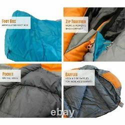 Bear Grylls Sleeping Bag Men's 30F for Camping, Backpacking, Hunting, Tent, Blue