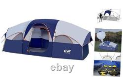 CAMPROS Tent-8-Person-Camping-Tents, Waterproof Windproof Family Tent, 5 Large