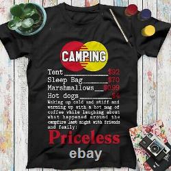 Camping Priceless Tent Sleep Bag Camping Shirt Vacation Tropical Camper Shirt