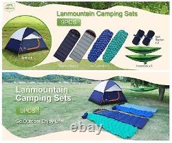 Camping Set 09 PcsTent 2 Sleeping Bag2 Sleeping Pads 2 Blankets 02 Hammock