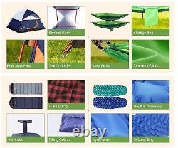 Camping Set 09 PcsTent 2 Sleeping Bag2 Sleeping Pads 2 Blankets 02 Hammock