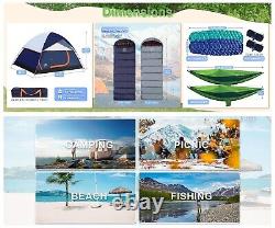 Camping Set 09 PcsTent 2 Sleeping Bag2 Sleeping Pads 2 Blankets 02 Hammock