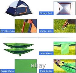 Camping Set 09 PcsTent 2 Sleeping Bag2 Sleeping Pads 2 Blankets 02 Hammock