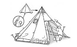 Camping Survival Hunting Winter Tent Teepee Pyramid With Stove Jack 4 Man Person