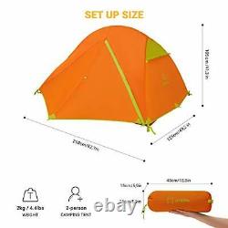 Camping Tent 2 Man Backpacking Tent Waterproof Dome Tent Ultralight