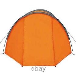 Camping Tent 4 Persons Gray and Orange vidaXL