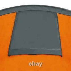 Camping Tent 4 Persons Gray and Orange vidaXL
