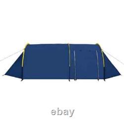 Camping Tent 4 Persons Navy Blue/Yellow