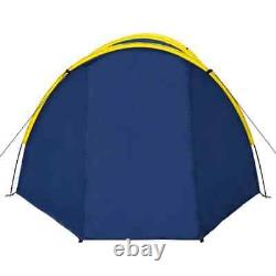 Camping Tent 4 Persons Navy Blue/Yellow