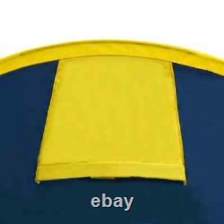 Camping Tent 4 Persons Navy Blue/Yellow