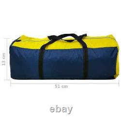 Camping Tent 4 Persons Navy Blue/Yellow