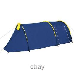 Camping Tent 4 Persons Navy Blue/Yellow vidaXL