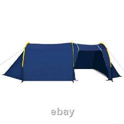 Camping Tent 4 Persons Navy Blue/Yellow vidaXL