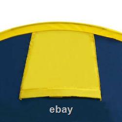 Camping Tent 4 Persons Navy Blue/Yellow vidaXL