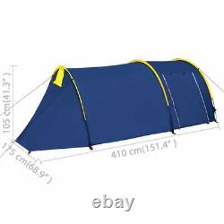 Camping Tent 4 Persons Navy Blue/Yellow vidaXL