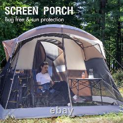 Camping Tent Person Family 6/8/10 with Screen Room, Water Resistant Big Tunnel