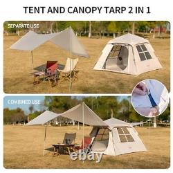 Camping Tents 3/4 Person Waterproof Instant Tents 3/4 People Cabin 4P Khaki