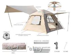 Camping Tents 3/4 Person Waterproof Instant Tents 3/4 People Cabin 4P Khaki