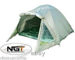 Carp Fishing 2 Man Double Skinned Green Bivvy Tent Shelter With Groundsheet Ngt