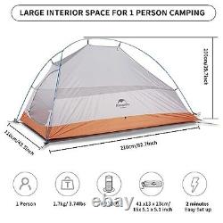 Cloud-Up 1 Person Tent Lightweight Backpacking Tent for One Man, 210T Orange
