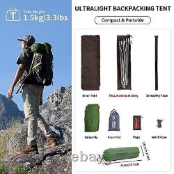 Cloud-Up 1 Person Tent Lightweight Backpacking Tent for One Man, Forest Green