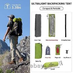 Cloud-Up 1 Person Tent Lightweight Backpacking Tent for One Man, Light green