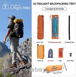 Cloud-Up 1 Person Tent Lightweight Backpacking Tent for One Man, Waterproof Ultr