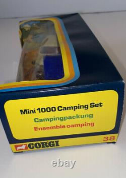 Corgi Mini 1000 Camping Set #38 Jeep, Tent, Man, Sunbather, Original Box