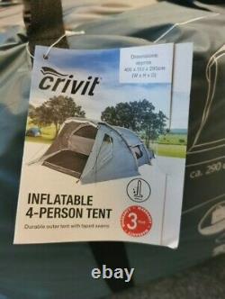 Crivit 4 Person Family Camping Tent Four Man Inflatable Tent BRAND NEW