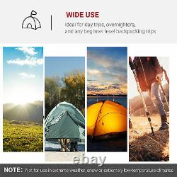 Four Man Camping Tent with 2 Rooms Porch Air Vents Rainfly Weather-Resistant