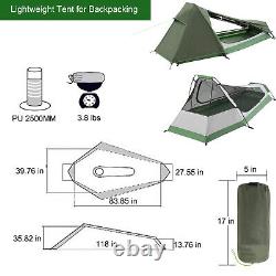 Green 1 Man One Person Solo Tent Single Backpacking Bicycle Trekking Camping