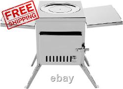 Happybuy Tent Wood Stove 18.1x15x27.2 inch, Camping 304 Stainless