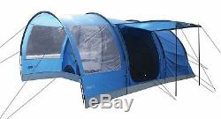 Highlander Oak 4 Person Large Family Camping Holiday Tunnel Tent Imperial Blue