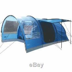 Highlander Oak 6 Person Large Family Camping Holiday Tunnel Tent Imperial Blue