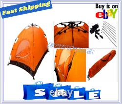 Instant Automatic Pop Up Backpacking Camping Hiking 2 Man Tent Orange Sealed