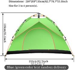 Instant Pop up Tents Quick, Fast Setup 3-4 Person Adults Tent, 1 2 Man 3 4 Season