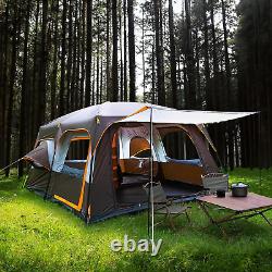 KTT Large Family Cabin Tent 10 Person, 14.1X10X6.58Ft, 2 Rooms, 3 Storage Pockets, 2