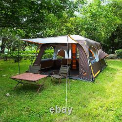 KTT Large Family Cabin Tent 10 Person, 14.1X10X6.58Ft, 2 Rooms, 3 Storage Pockets, 2