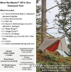 Kammok Mantis Ultralight Backpacking Hammock Tent, Bug Net, Rainfly, 1-Person